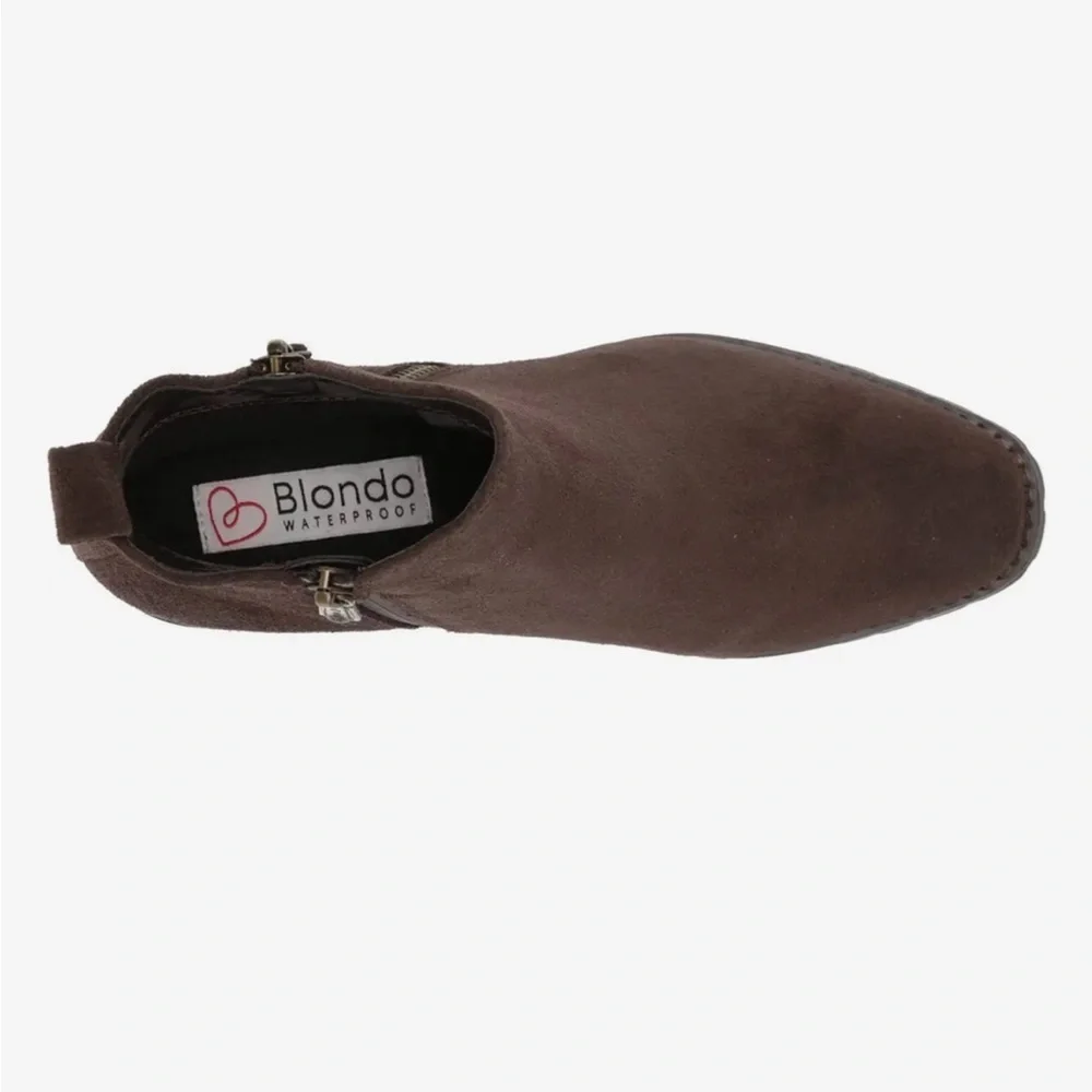 Blondo Samara Waterproof Ankle Boots – Brown Suede – Size 8 – New in Box